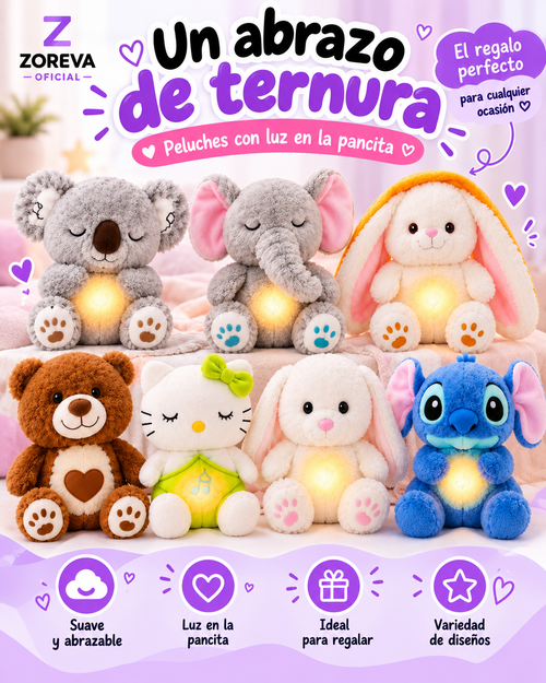 Peluche con Luz en la Pancita 🐻✨
