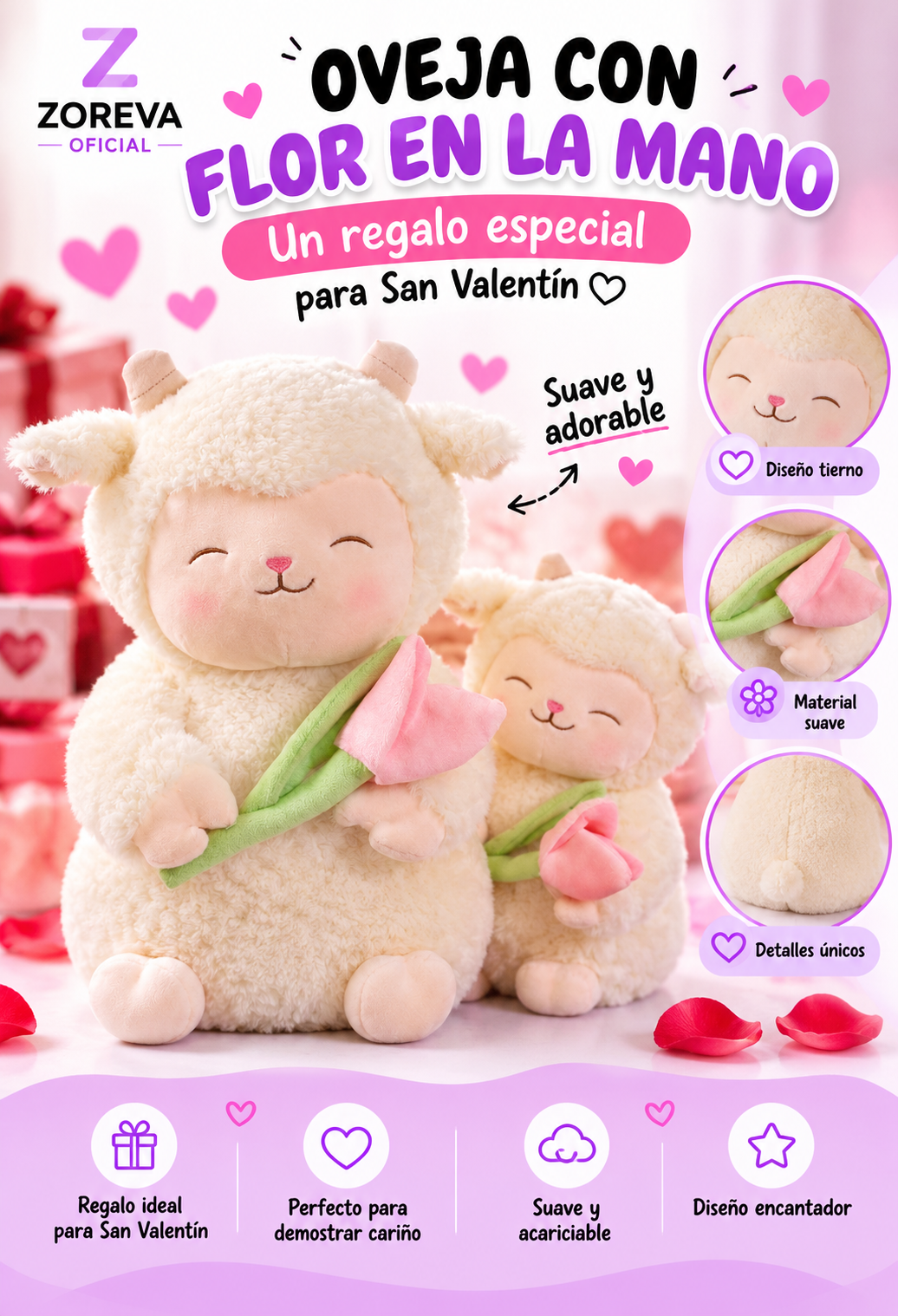 Oveja con Flor en la Mano 🐑