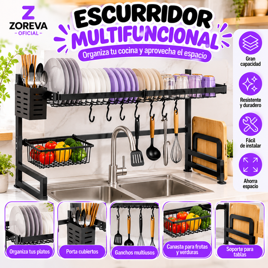 ✨ Organizador y Escurridor Multifuncional para Lavadero