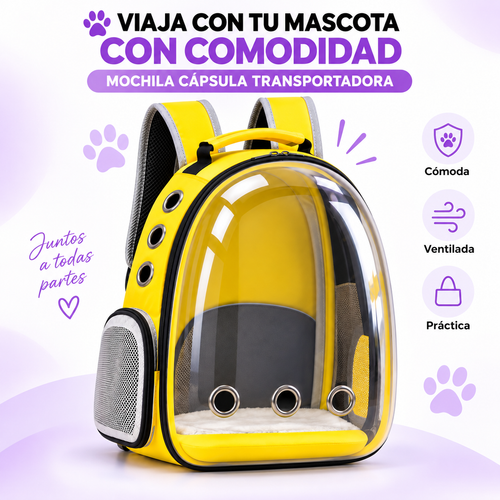 Mochila Transportadora Cápsula para Mascotas 🐾